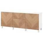 IKEA BESTA dolap kombinasyonu beyaz-meşe kaplama - 39440258