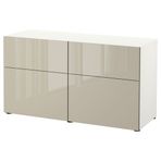 IKEA BESTA dolap kombinasyonu beyaz-parlak cila-bej - 49324772