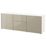 IKEA BESTA dolap kombinasyonu beyaz-parlak cila-bej - 69412664