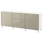 IKEA BESTA dolap kombinasyonu beyaz-parlak cila-bej - 79195660