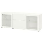 IKEA BESTA dolap kombinasyonu beyaz-şeffaf cam - 09325108