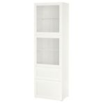 IKEA BESTA dolap kombinasyonu beyaz-şeffaf cam - 29622843