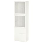 IKEA BESTA dolap kombinasyonu beyaz-şeffaf cam - 59622846