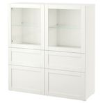 IKEA BESTA dolap kombinasyonu beyaz-şeffaf cam - 69195788