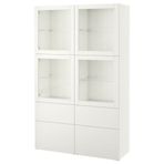 IKEA BESTA dolap kombinasyonu beyaz-şeffaf cam - 89196013