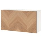 IKEA BESTA dolap ünitesi beyaz-meşe kaplama - 79425152