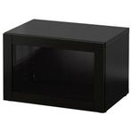 IKEA BESTA dolap ünitesi venge-siyah-kahverengi-şeffaf cam - 09047630