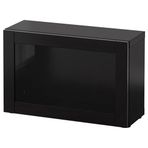 IKEA BESTA dolap ünitesi venge-siyah-kahverengi-şeffaf cam - 39046851
