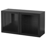 IKEA BESTA dolap ünitesi venge-siyah-kahverengi-şeffaf cam - 49047666