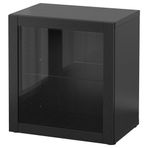 IKEA BESTA dolap ünitesi venge-siyah-kahverengi-şeffaf cam - 59047642