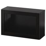 IKEA BESTA duvar dolabı venge-siyah-kahverengi-şeffaf cam - 59429274