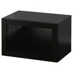 IKEA BESTA duvar dolabı venge-siyah-kahverengi-şeffaf cam - 89429692