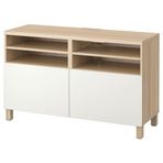 IKEA BESTA tv sehpası ağartılmış meşe görünümlü-beyaz - 29068443