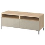 IKEA BESTA tv sehpası ağartılmış meşe görünümlü-parlak cila-bej - 19188323