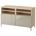 IKEA BESTA tv sehpası ağartılmış meşe görünümlü-parlak cila-bej - 29067801