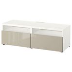 IKEA BESTA tv sehpası beyaz-parlak cila-bej - 09399175