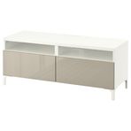 IKEA BESTA tv sehpası beyaz-parlak cila-bej - 29188308