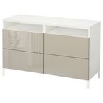 IKEA BESTA tv sehpası beyaz-parlak cila-bej - 99193938