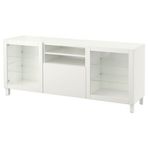 IKEA BESTA tv sehpası beyaz-şeffaf cam - 49194105