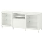 IKEA BESTA tv sehpası beyaz-şeffaf cam - 69400519