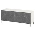 IKEA BESTA tv sehpası beyaz-siyah mermer görünüm - 19419465