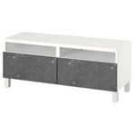 IKEA BESTA tv sehpası beyaz-siyah mermer görünüm - 19435875