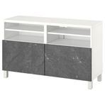 IKEA BESTA tv sehpası beyaz-siyah mermer görünüm - 39420509