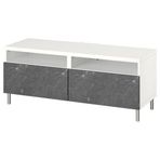 IKEA BESTA tv sehpası beyaz-siyah mermer görünüm - 89435853