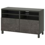 IKEA BESTA tv sehpası koyu gri-koyu gri taş görünümlü - 39506094
