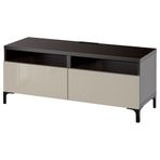 IKEA BESTA tv sehpası venge-parlak cila-bej - 29399198