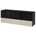 IKEA BESTA tv sehpası venge-parlak cila-bej-şeffaf cam - 29194253