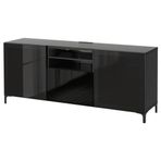 IKEA BESTA tv sehpası venge-parlak cila-siyah-füme cam - 69194067