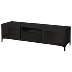 IKEA BESTA tv sehpası venge-parlak cila-siyah-şeffaf cam - 79398931
