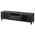 IKEA BESTA tv sehpası venge-siyah-kahverengi-şeffaf cam - 89329188