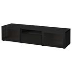 IKEA BESTA tv sehpası venge-siyah-şeffaf cam - 29329332