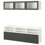 IKEA BESTA tv ünitesi beyaz-koyu gri - 69575175