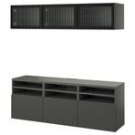 IKEA BESTA tv ünitesi koyu gri - 39507913