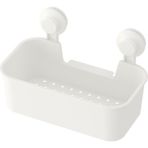 IKEA Beyaz Duş Sepeti Kare Banyo Rafı Modern Tasarım Vantuzlu 28x17x17 Sepet