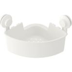IKEA Beyaz Duş Sepeti Üçgen Model Banyo Raf Vantuzlu Sepet Banyo