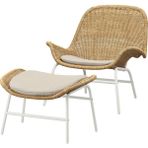 IKEA Beyaz Rahat Berjer Koltuk - Rattan Koltuk ve Puf