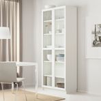 IKEA BILLY cam kapaklı kitaplık beyaz - 79398832