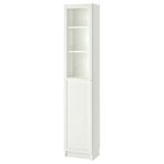IKEA BILLY cam/panel kapaklı kitaplık beyaz - 39287421