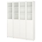 IKEA BILLY cam/panel kapaklı kitaplık beyaz - 39483605