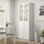 IKEA BILLY cam/panel kapaklı kitaplık beyaz - 69398837