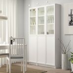 IKEA BILLY cam/panel kapaklı kitaplık beyaz - 79281790