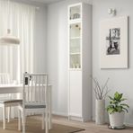 IKEA BILLY cam/panel kapaklı kitaplık beyaz - 89287433