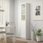 IKEA BILLY cam/panel kapaklı kitaplık beyaz - 89398841