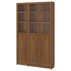 IKEA BILLY cam/panel kapaklı kitaplık kahverengi ceviz görünüm - 29581847
