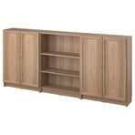IKEA BILLY kapaklı kitaplık meşe görünümlü - 69578126