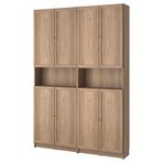IKEA BILLY kapaklı kitaplık meşe görünümlü - 69581906